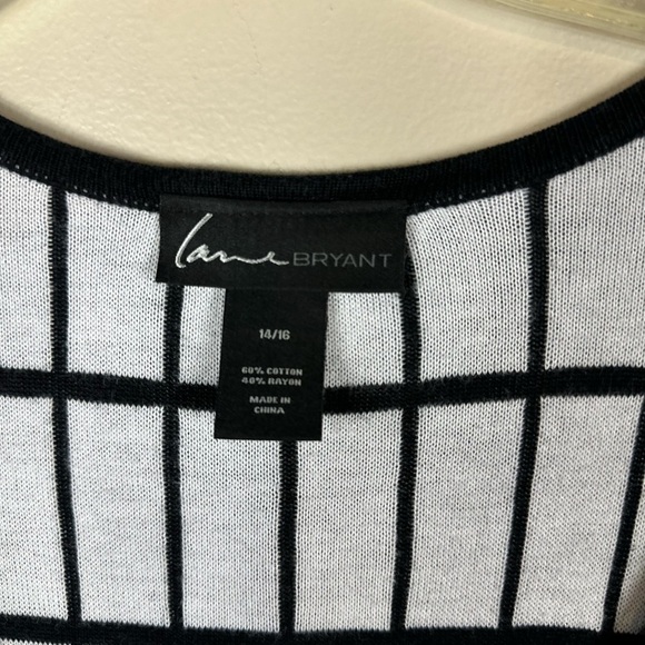 Lane Bryant 14-16  21 p2p 19”waist 44” length preowned black /white a line - Picture 5 of 9